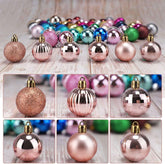 Christmas Balls Ornaments for Xmas Tree, 36Ct Plastic Shatterproof Baubles Colored and Glitter Christmas Party Decoration 1.6Inch Set