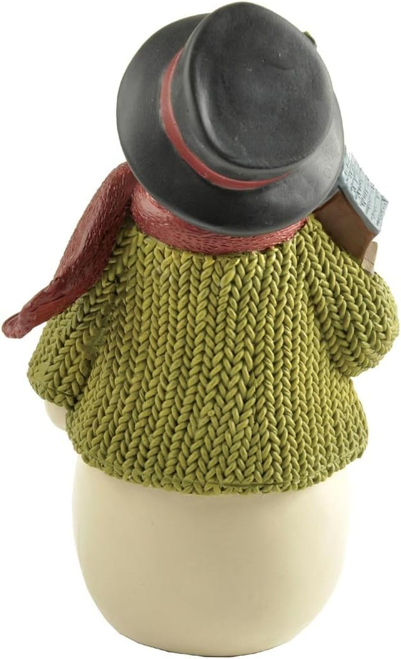 4.25" H Smiling Resin Snowman with Birds&