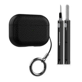 Case for New Airpods Pro 2025 Case PU Leather Grain Case with Keyring Airpod Wireless Earphone Accessoris for Airpods 4Th Cases