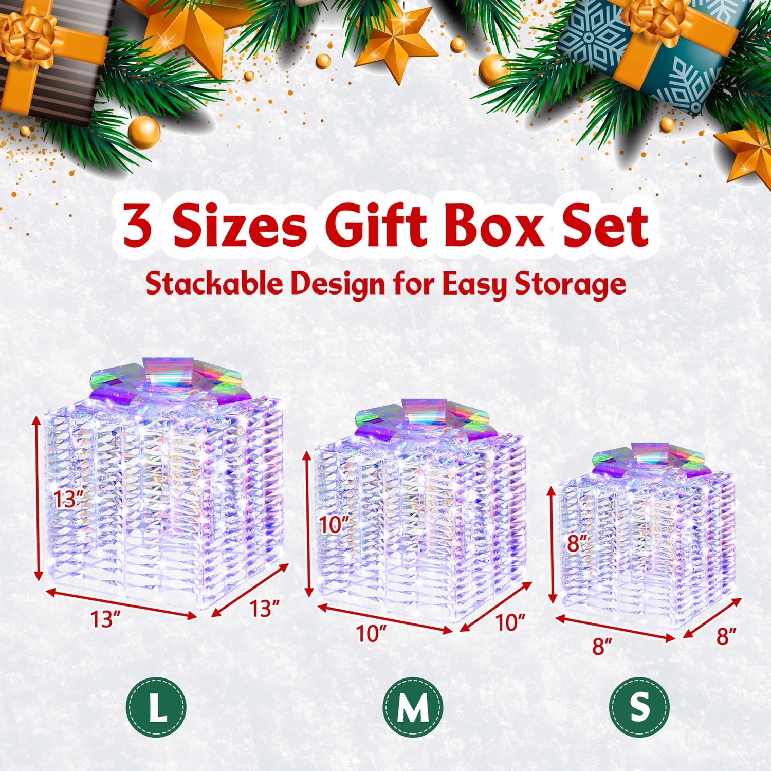 christmas gift box decoration led