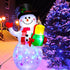 5FT Inflatable Christmas Snowman with Rotating LED Lights for Outdoor Decor