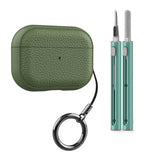 Case for New Airpods Pro 2025 Case PU Leather Grain Case with Keyring Airpod Wireless Earphone Accessoris for Airpods 4Th Cases