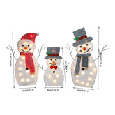 3-Piece Glowing Snowman Family Outdoor Decor Set - 48" Light-Up Christmas Yard Decorations with Stakes (Weatherproof LED Holiday Display)