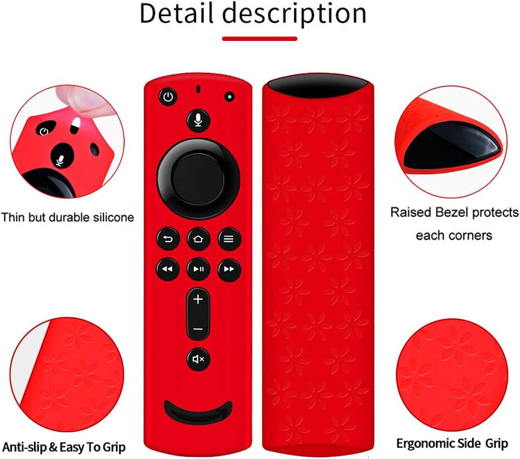 [4 Pack] Remote Cover for Fire TV Stick 4K, Silicone Remote Case Compatible with Fire TV Cube/Fire Tv(3Rd Gen)/All-New 2Nd Gen Alexa Voice Remote Control (Multicolor B)
