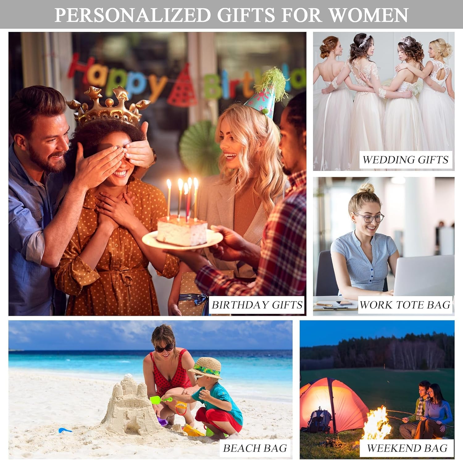 Embroidery Monogram Initial Tote Bag for Women Teacher Mom Friend Personalized Gift for Birthday Beach Wedding Work