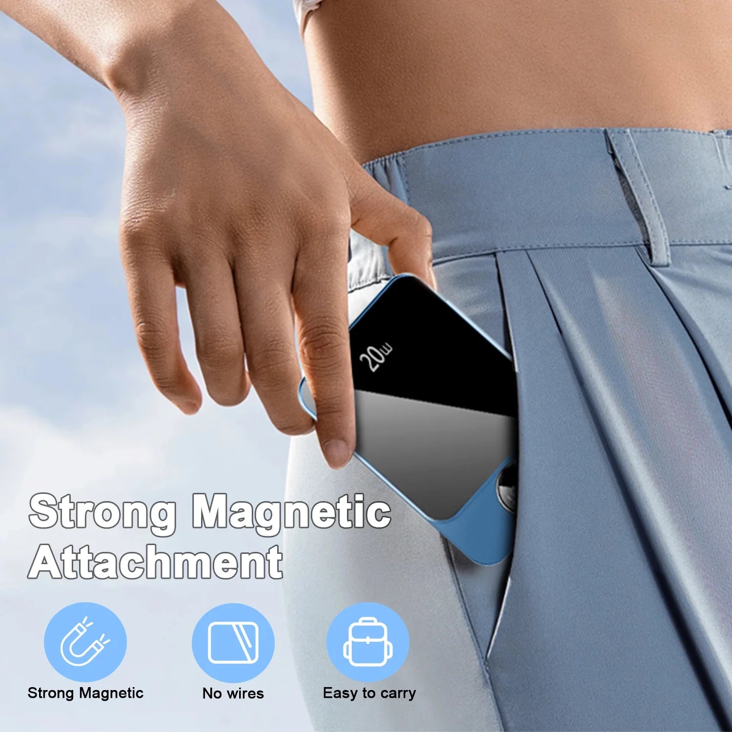 Magnetic Wireless Portable Charger, 10000Mah Power Bank with Pd20W Fast Charging, USB C In&Out Battery Pack, Compatible with Mag-Safe for Iphone 17/16/15/14/13 Series, Samsung, Android, and More