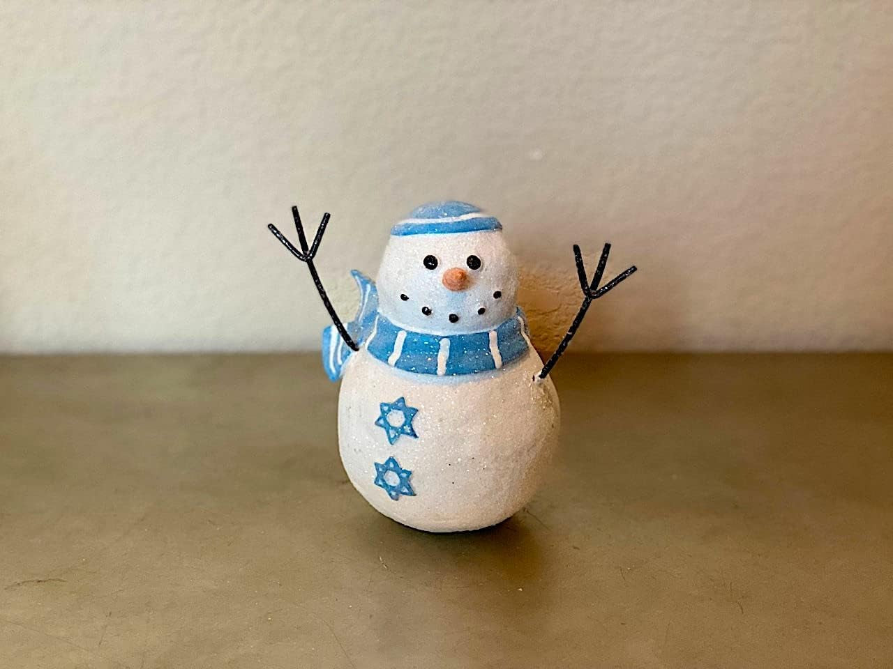 Hanukkah Snowman Figurine – Jewish Winter Decor