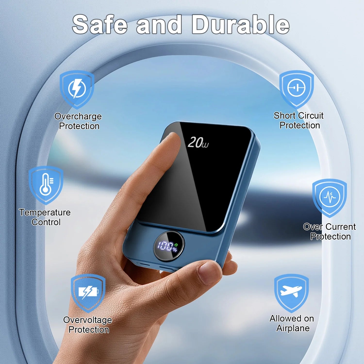 Magnetic Wireless Portable Charger, 10000Mah Power Bank with Pd20W Fast Charging, USB C In&Out Battery Pack, Compatible with Mag-Safe for Iphone 17/16/15/14/13 Series, Samsung, Android, and More