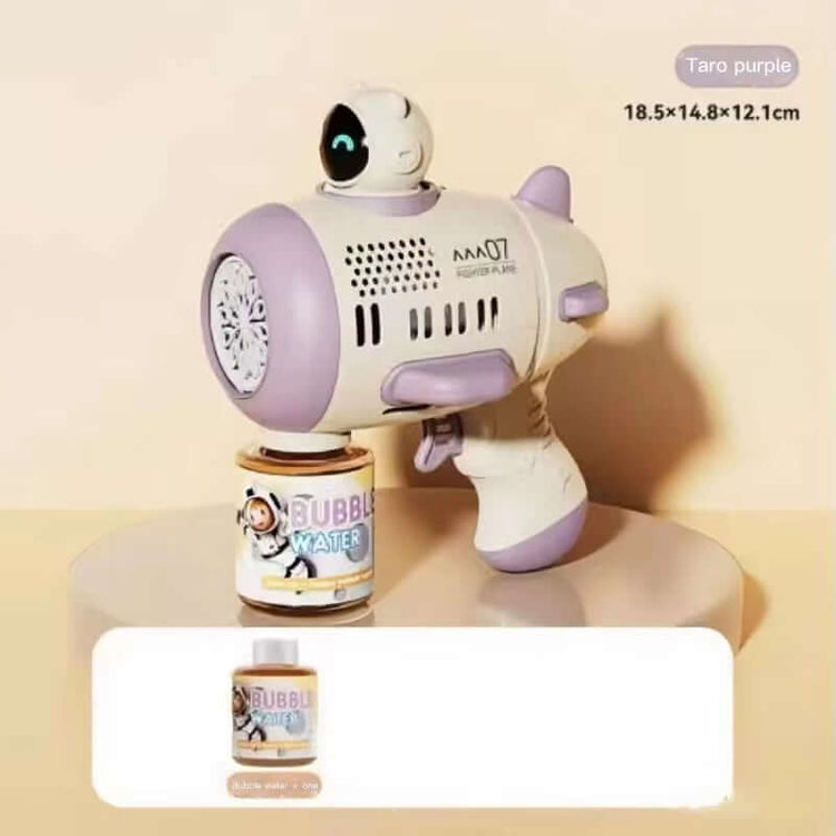 Purple Bubble Machine for Children Automatic Bazooka Bubble with Light Bubble Blower for Kids Soap Bubble Outdoor Toysspaceman