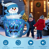 5FT Inflatable Snowman in Mug with Leds for Outdoor Christmas Decor