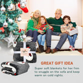 Snowman Blanket, Holiday Theme Sherpa Fleece Throw, Blanket for Couch and Bed, Christmas Blanket | Super Soft, Comfy, Cozy, Fluffy, Warm | 50X60 Inch, Grey