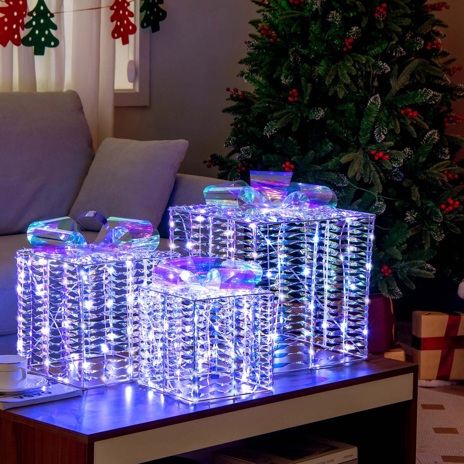 christmas gift box decoration led