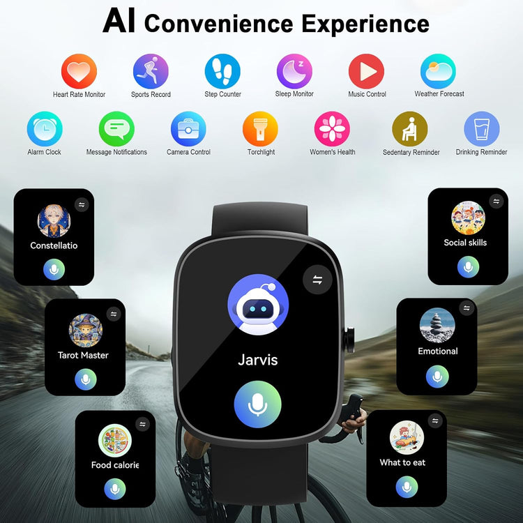AI Smart Watch for Men Women, Fitness Watch Chatgpt-Ai, Smart Watches with AI Health Analysis Heart Rate Sleep Monitor, 1.91"HD Activity Trackers IP68 Waterproof, 110+Sport Smartwatch for Ios Android