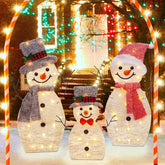Pre-Lit Collapsible Snowman Family with 60 Lights for Outdoor Christmas Decor