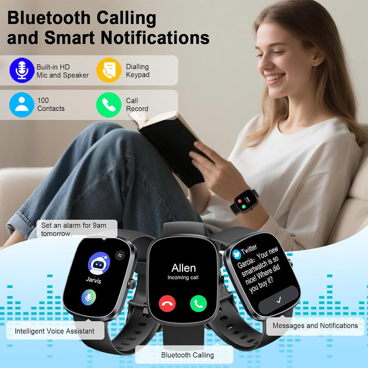 AI Smart Watch for Men Women, Fitness Watch Chatgpt-Ai, Smart Watches with AI Health Analysis Heart Rate Sleep Monitor, 1.91"HD Activity Trackers IP68 Waterproof, 110+Sport Smartwatch for Ios Android
