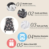 Snowman Blanket, Holiday Theme Sherpa Fleece Throw, Blanket for Couch and Bed, Christmas Blanket | Super Soft, Comfy, Cozy, Fluffy, Warm | 50X60 Inch, Grey