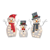 3-Piece Glowing Snowman Family Outdoor Decor Set - 48" Light-Up Christmas Yard Decorations with Stakes (Weatherproof LED Holiday Display)