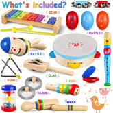 Toddler Musical Instruments Set Wooden Percussion Instruments Toy for Kids Baby
