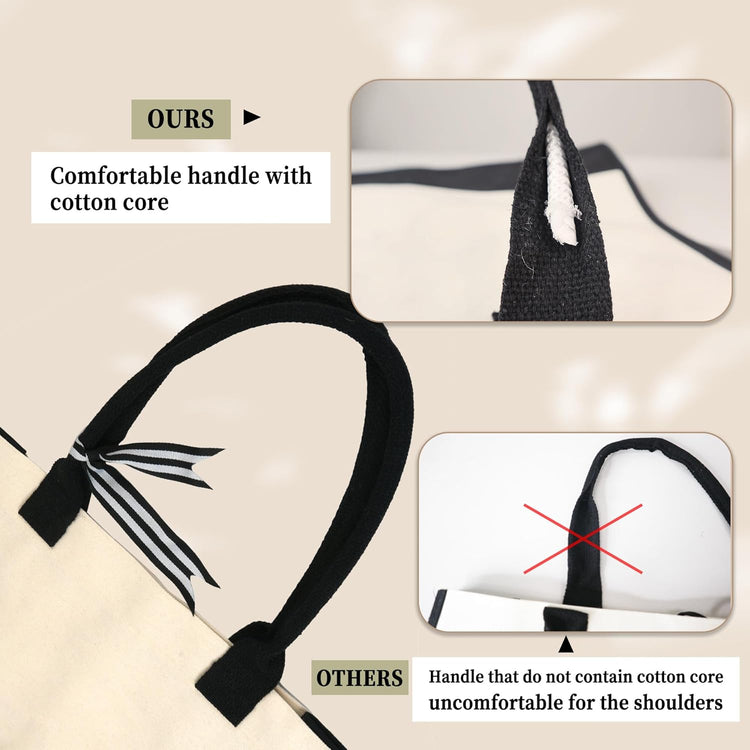 Embroidery Monogram Initial Tote Bag for Women Teacher Mom Friend Personalized Gift for Birthday Beach Wedding Work