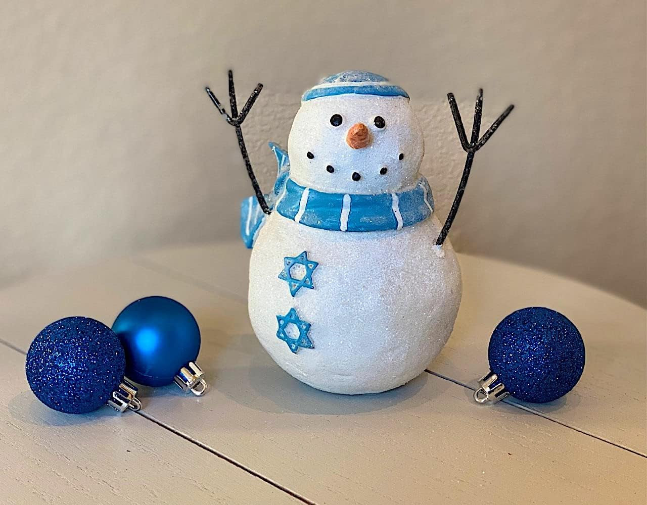 Hanukkah Snowman Figurine – Jewish Winter Decor