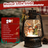 Illuminated Snowman Musical Snow Globe Lantern with Timer for Holiday Decor