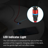 Magnetic Charging Cable[3-Pack, 10Ft], 540° Rotation Magnetic Cable, 3 in 1 Nylon Braided Magnetic Phone Charger Compatible with Micro USB and Type C - Red