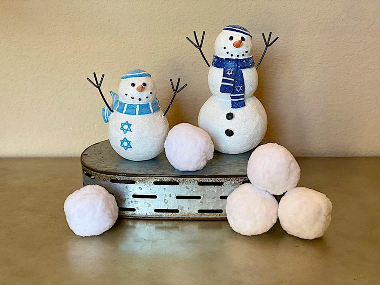 Hanukkah Snowman Figurine – Jewish Winter Decor