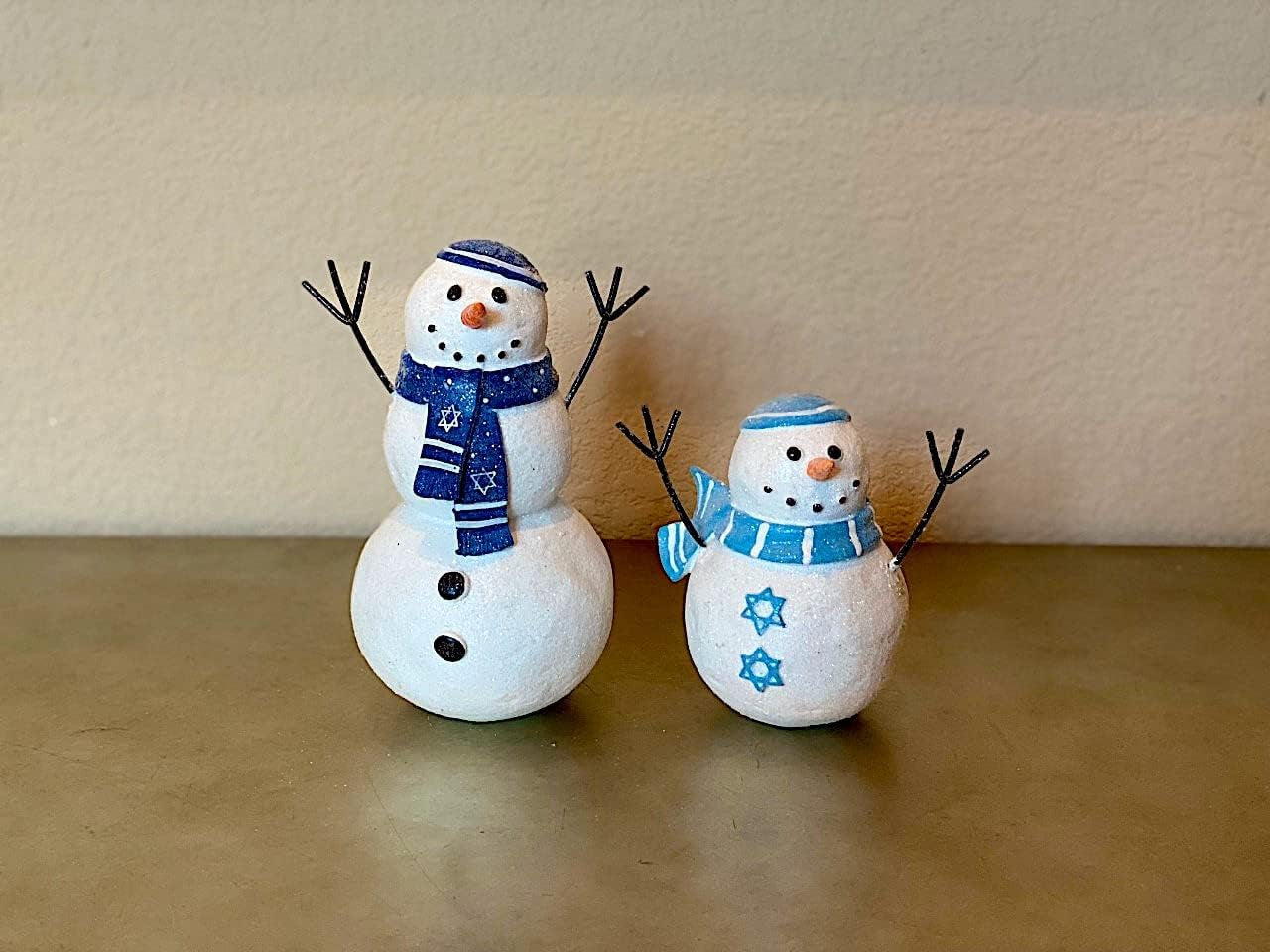 Hanukkah Snowman Figurine – Jewish Winter Decor