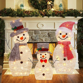 Pre-Lit Collapsible Snowman Family with 60 Lights for Outdoor Christmas Decor