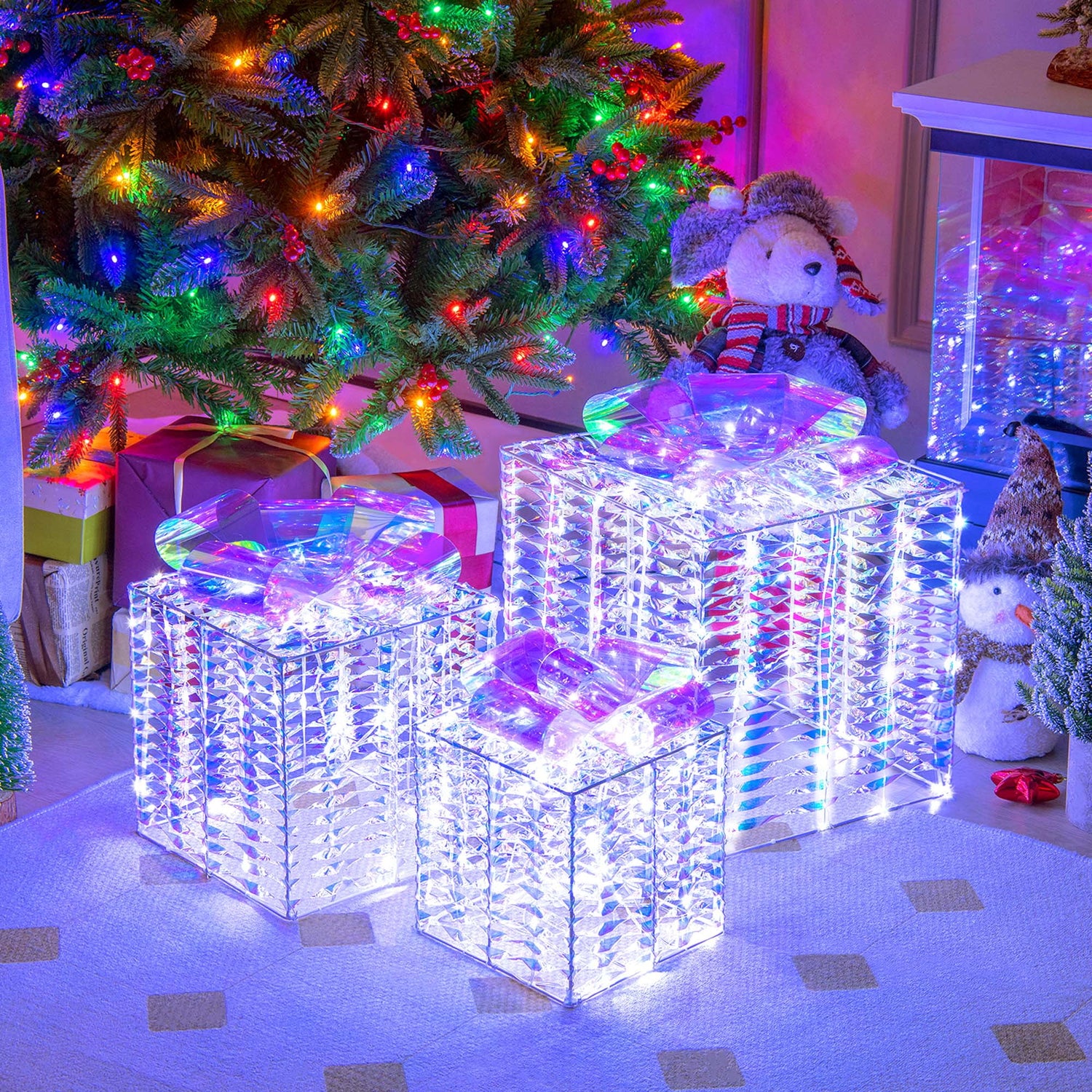 christmas gift box decoration led