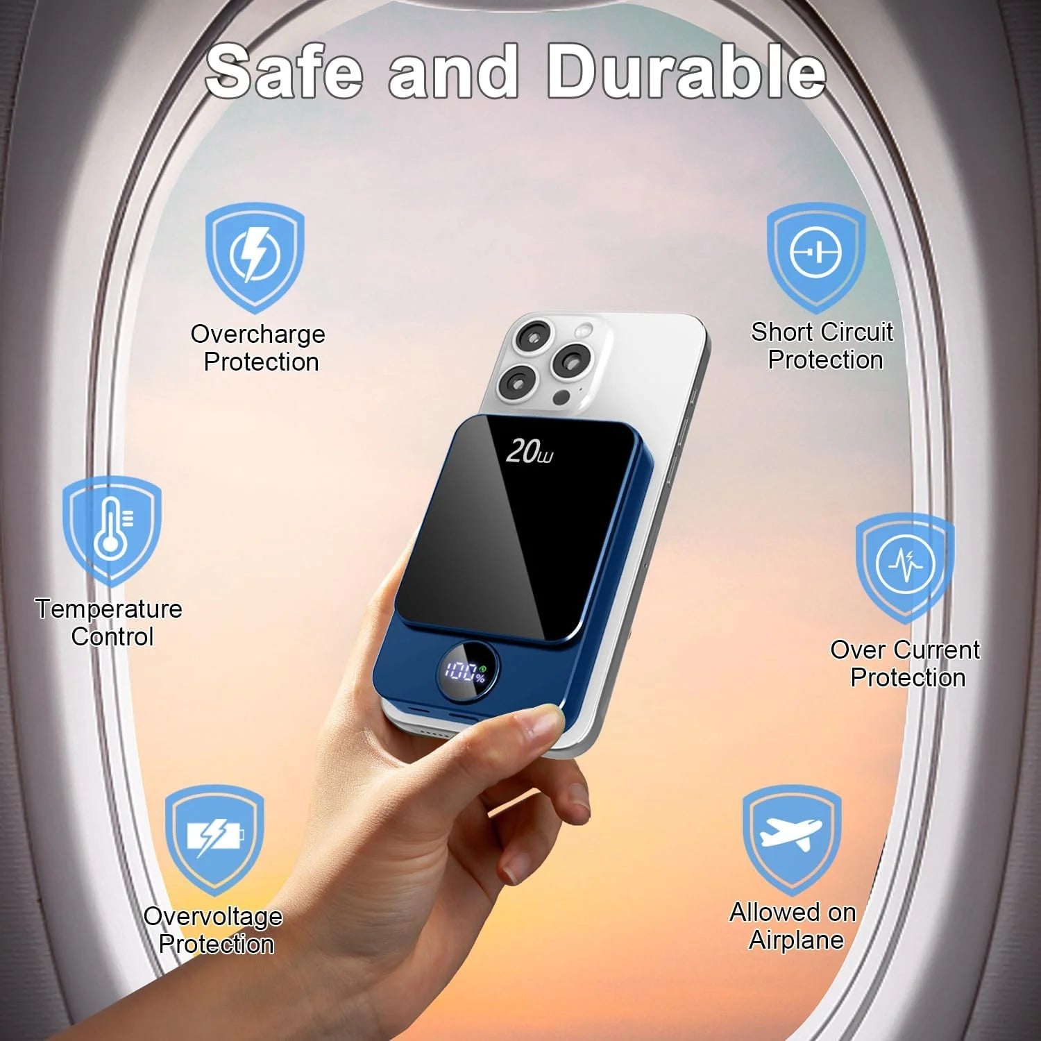 Magnetic Wireless Portable Charger, 10000Mah Power Bank with Pd20W Fast Charging, USB C In&Out Battery Pack, Compatible with Mag-Safe for Iphone 16/15/14/13/12 Series, Samsung, Android, and More