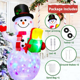 5FT Inflatable Christmas Snowman with Rotating LED Lights for Outdoor Decor