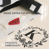 Embroidery Monogram Initial Tote Bag for Women Teacher Mom Friend Personalized Gift for Birthday Beach Wedding Work