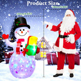 5FT Inflatable Christmas Snowman with Rotating LED Lights for Outdoor Decor