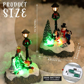 Christmas Village Set: 2-Piece Snowman & Santa LED Tabletop Decor