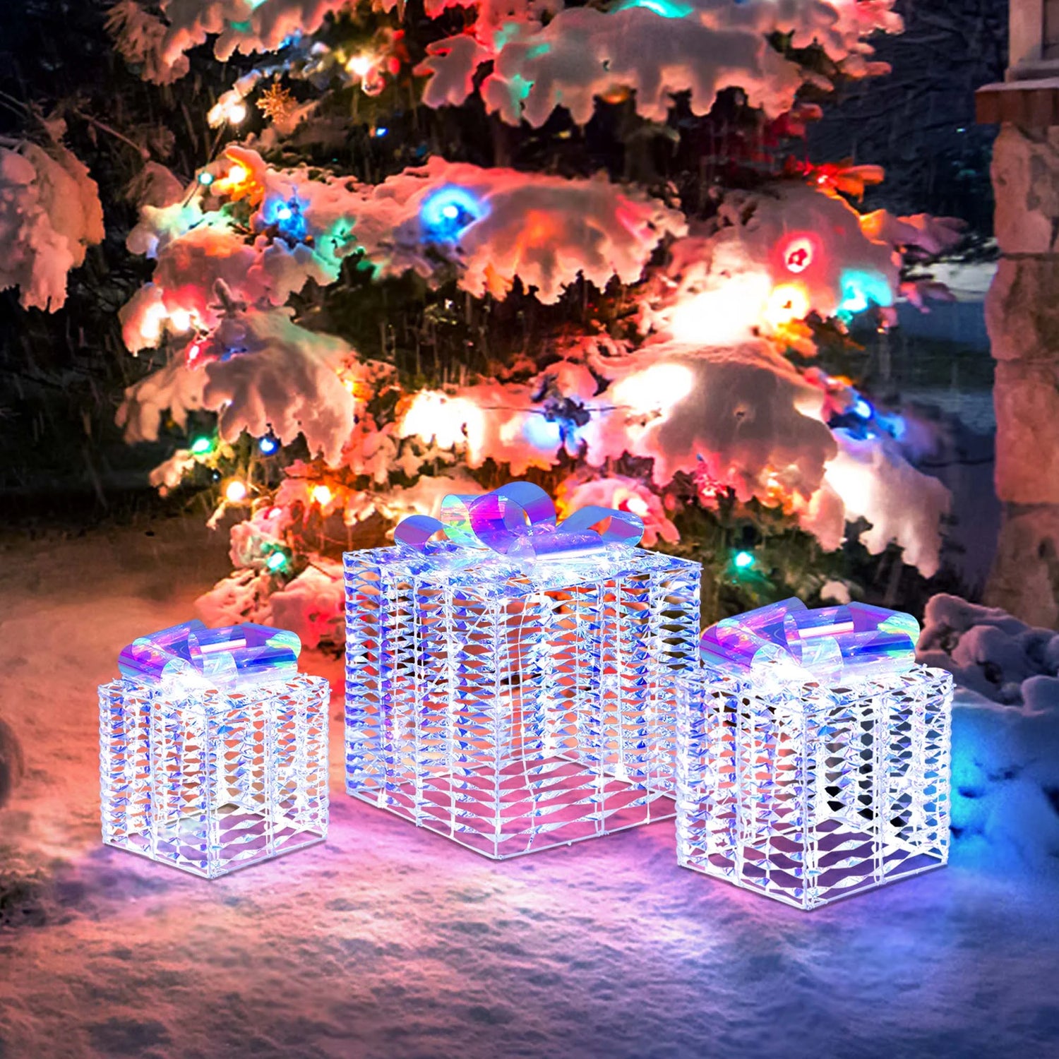 christmas gift box decoration led