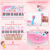 Baby Piano Toys for Kids, Toddlers Piano Keyboard Instrument with Microphone, 37 Keys Piano Toys Educational Musical Gift for 2 3 4 5 6 Year Old Girls, Pink