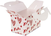 Valentine Boxes for Treats, 24-Pack Valentines Day Treat Boxes, 4 Doodle Designs, Paper Valentine&