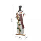 36 In. H Lighted Wooden Snowman Porch Decor Christmas Yard Decor (KD)