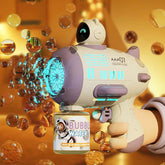 Purple Bubble Machine for Children Automatic Bazooka Bubble with Light Bubble Blower for Kids Soap Bubble Outdoor Toysspaceman