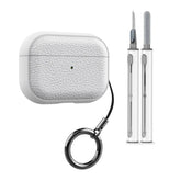 Case for New Airpods Pro 2025 Case PU Leather Grain Case with Keyring Airpod Wireless Earphone Accessoris for Airpods 4Th Cases