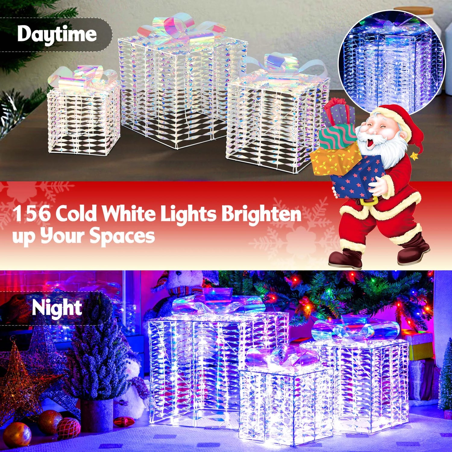 christmas gift box decoration led