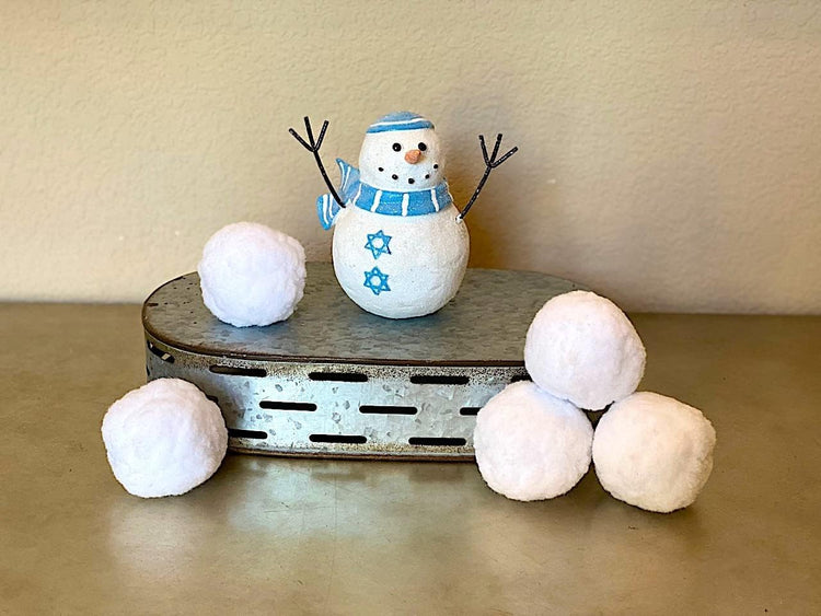Hanukkah Snowman Figurine – Jewish Winter Decor